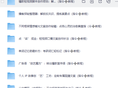 互联网上某社群299元AI写作指令课程，视频+文档全套教程合集——AI时代，一起进步