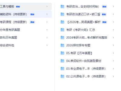 2026年考研冲刺资料合集，非常新非常全，持续更新中，马上要考试了，希望最后冲刺的时间可以帮到各位同学